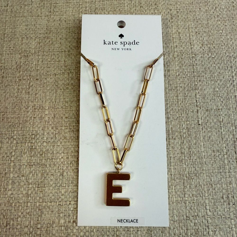 NWT Kate Spade Letter “E” Initial This Gold Necklace